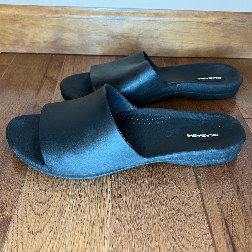 Okabashi Cruise Women's Black Slide Sandals, Size 7 made in USA S103